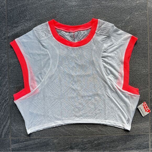 NWT Free People Sleeveless Mesh Back Tank Sleeveless Tennis Layer Top - Picture 4 of 12